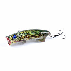 1pc Floathing Lure Topwater 3D Printed Popper Fishing Lure 7.8cm 11.5g Hard Bait Plastic Fishing Tackle Crankbait 7 Colors