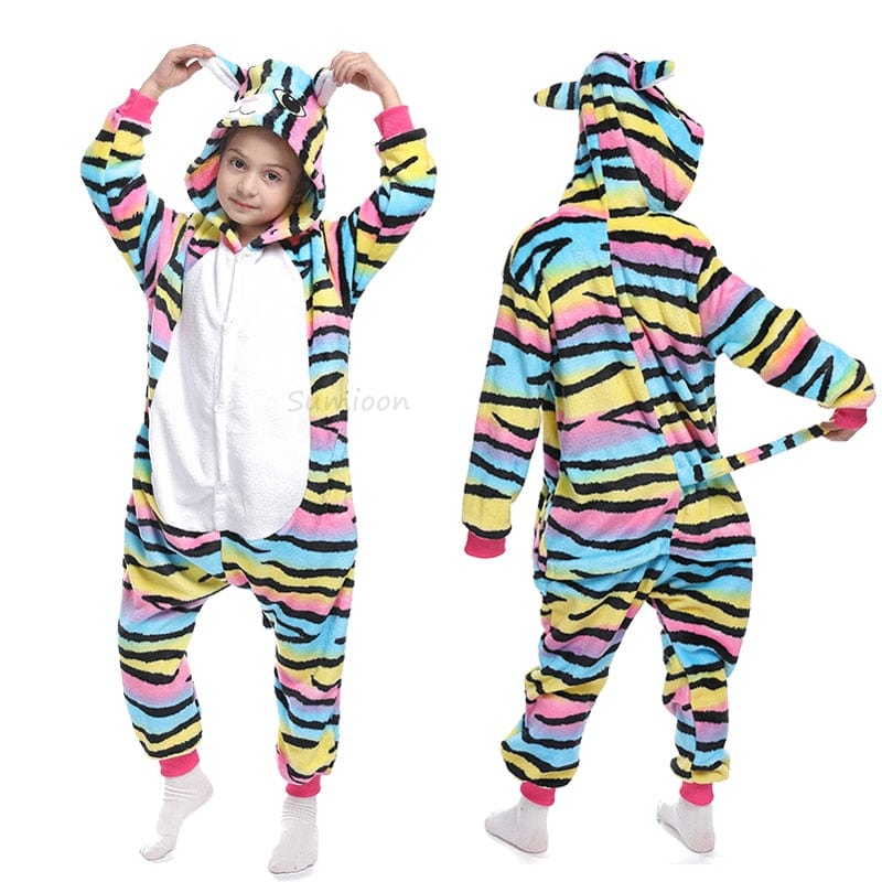 Kigurumi Children Winter Sleepwear Kids Unicorn Panda Pajama sets Baby Girls Boys Panda Licorne Onesies for 4 6 8 10 12 Years