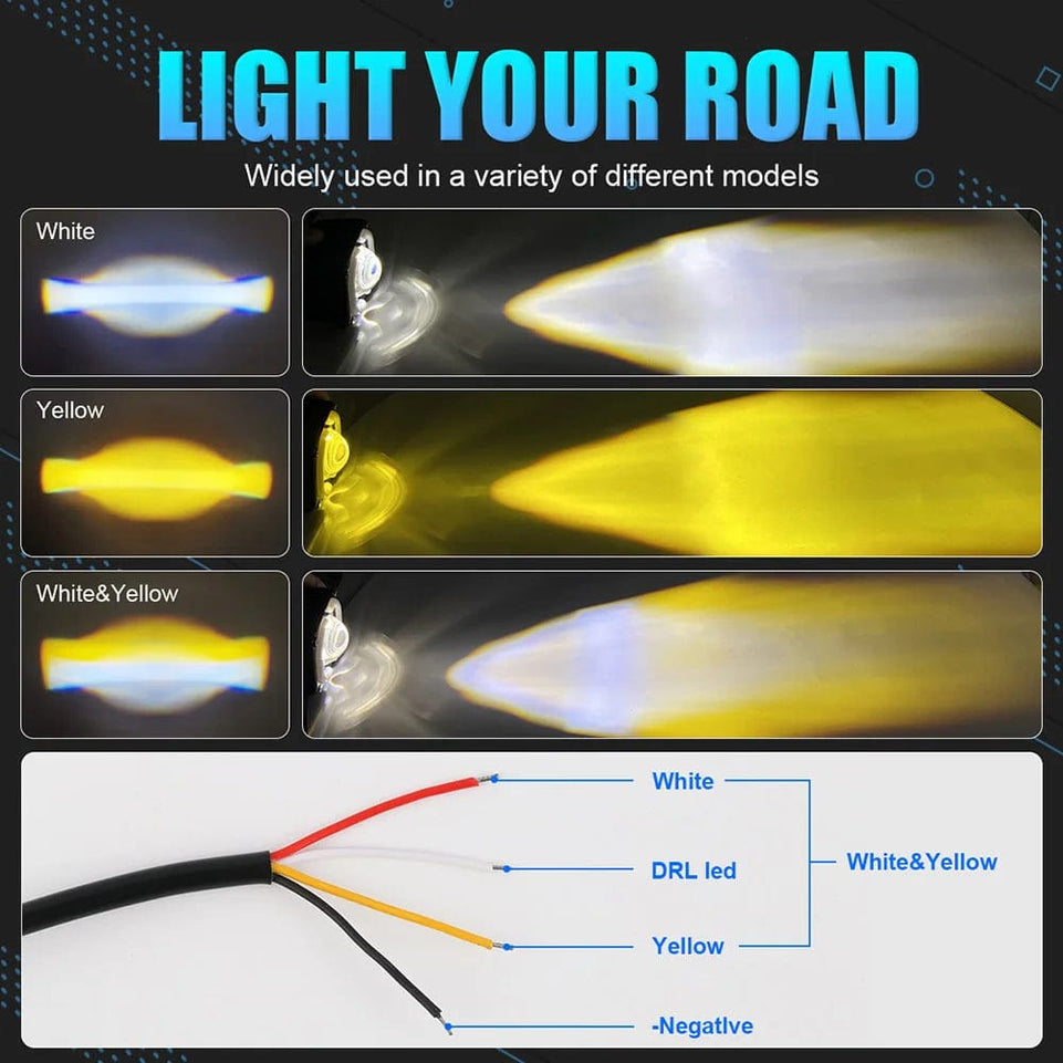 Motorcycle Headlight Auxiliary LED Fog Light Explorers Offroad Angel Eyes LED light Spotlights Light Portable Driving