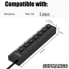 USB Hub Adapter Multi Ports Use Power Adapter Extensor USB 2.0 PC Computer Accessories Switch