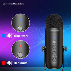 USB Streaming Podcast PC Microphone Studio Cardioid Condenser Mic Kit with Boom Arm For Recording Twitch YouTube