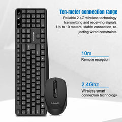 Wireless Keyboard and Mouse Combo Full-Sized 2.4GHz USB Wireless Keyboard and Wireless Optical Mouse for Mac Laptop Desktop PC