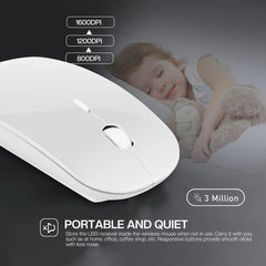 Slim Wireless Mouse 2.4GHz Optical Mice 1600DPI Gamer Office Quiet Mouse Ergonomic Design Mice With USB Receiver For PC Laptop