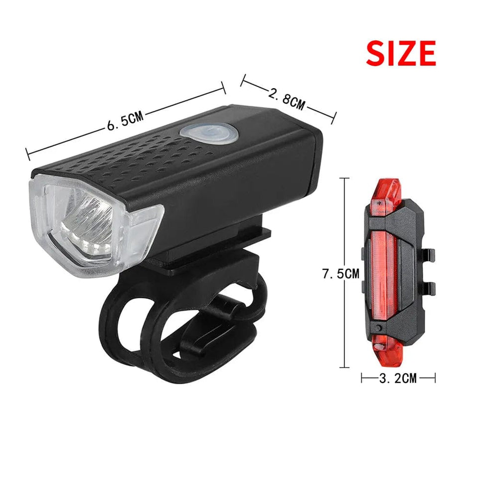 Bike Bicycle Light USB LED Torch Rechargeable Set MTB Road Bike Front Back Headlight Lamp Flashlight Cycling Light Cycling Accessories