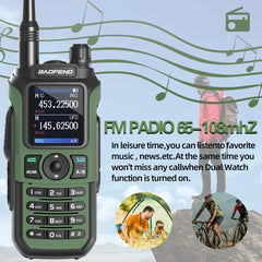 Two Way Radio UV-21 Pro V2 Wireless Copy Frequency Tri Band Powerful Waterproof Long Range UV-5R 22Pro S22 Type-C