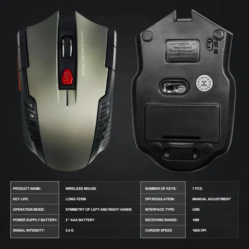 2.4G 6 Key Wireless Mouse Game Mouse 1600DPI USB Receiver Gaming Mouse Optical For Laptop Computer PC Gamer