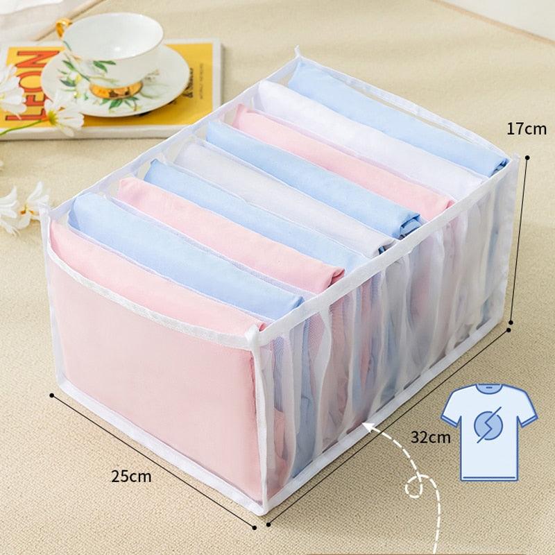 Jeans Compartment Storage Box Closet Clothes Drawer Mesh Separation Box Stacking Pants Drawer Divider Can Washed Home Organizer - Wowza