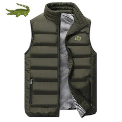 High Quality Vest Jacket Men's Fall and Winter Casual Comfortable Sleeveless Solid Colour Thickened Cotton Jacket