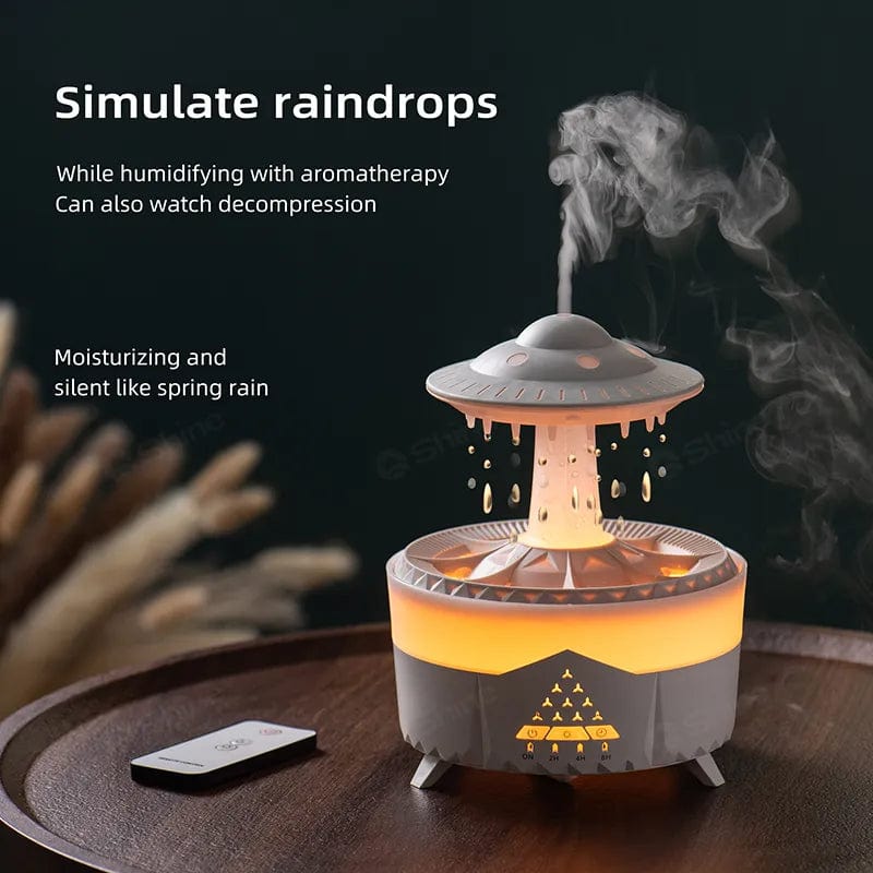 Rain Cloud Humidifier Water Drip with Remote Raindrop Humidifier Rain Cloud Diffuser Mushroon Air Humidifier with Rain Lamp