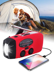 Solar Radio FM AM WB NOAA Weather Radio 2000mAh USB Charging Emergency LED Flashlight Power Ban