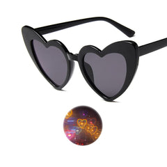 Love Heart Shaped Effects Glasses Watch The Lights Change to Heart Shape At Night Diffraction Glasses Women Fashion Sunglasses