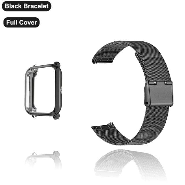 2in1 Wrist Strap for Amazfit Bip U Pro Case Correa Metal Bracelet for Amazfit GTS 4 3 2 mini Bip U Band Screen Protector Belt