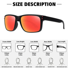 Polarised Square Sunglasses for Men and Women High Quality Finish Sun Glasses UV Protection Glasses