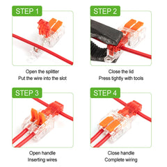 T-Type Stripping Free Wiring Connector With Fixing Hole Quick Branch  Splice Junction box lever Wire connector 32A