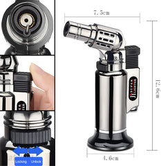 Gas Lighters Metal Windproof Turbo Welding Torch Kitchen Cooking Adjustable Flame Powerful Spray Gun Cigar Lighter For Men Gifts