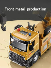 Large Truck Crane Engineering Vehicle Alloy Model Car Construction Toys Metal Diecast Toy Car Sound & Light Toys For Kids Gift