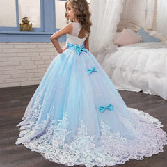 2023 Summer Girls Dress Long Bridesmaid Kids Dresses For Girls Children Princess Dress Party Wedding Dress 3 10 14 Years Vestido