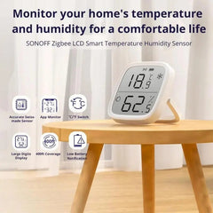 Zigbee Smart Temperature Humidity Sensor Large LCD Remote Real-time Monitoring Ewelink APP Via Alexa Google Home