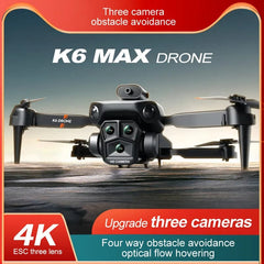 New K6Max Mini Drone 4K Professinal Three Cameras Wide Angle Optical Flow Localization Four-way Obstacle Avoidance RC Quadcopter