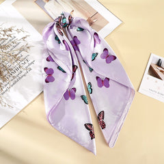 Haimeikang 60*60cm Square Silk Scarf Women Headband Fashion Print Neck Scarfs Office Hair Band Hand Kerchief Female Bandana