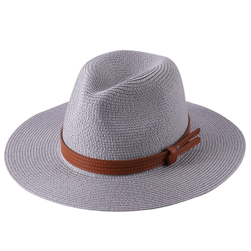 56-58-59-60CM New Natural Panama Soft Shaped Straw Hat Summer Women/Men Wide Brim Beach Sun Cap UV Protection Fedora Hat