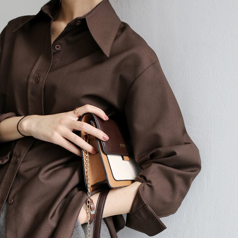 QOERLIN Coffee Blouse Women Spring Autumn Casual Solid Color Long Sleeve Shirt Women Korean Loose Shirt OL Style Workwear S-XL