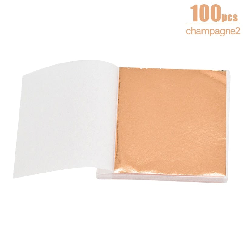 100/200 Sheets Imitation Gold Silver Foil Paper Leaf Gilding DIY Art Craft Paper Birthday Party Wedding Cake Dessert Decorations