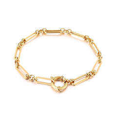 Charm Stainless Steel Snake Chain Bracelet for Women Girls Gold Color Herringbone Link Bracelet Bohemian Jewelry