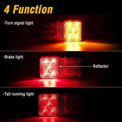 LED Tail Lights 2Pcs 12V 24V 10 Taillight Turn Signal Indicator Stop Lamp Rear Brake Light For Car Truck Trailer