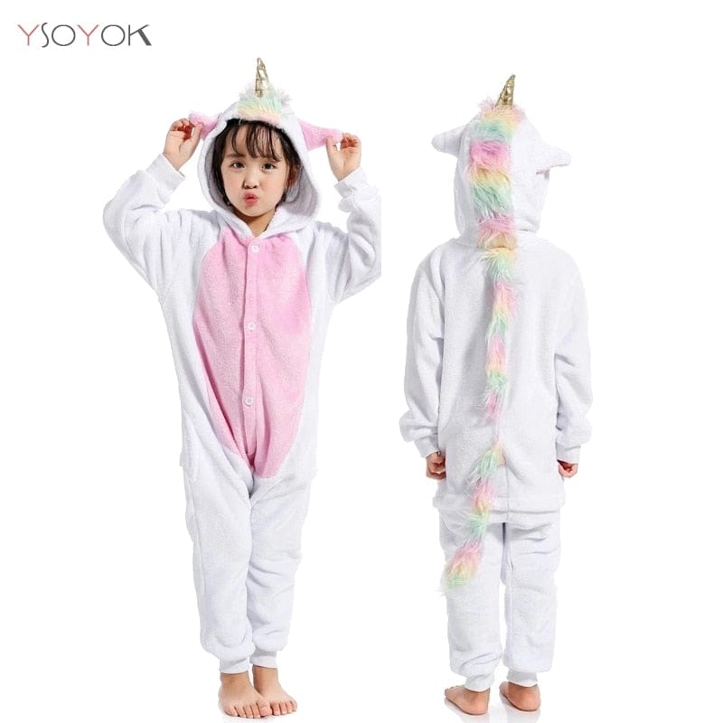 Kigurumi Children Winter Sleepwear Kids Unicorn Panda Pajama sets Baby Girls Boys Panda Licorne Onesies for 4 6 8 10 12 Years