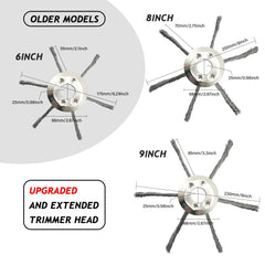 Brushcutter Head 20/23cm Steel Wire Wheel Head Upgraded Grass Trimmer Head Universal Weed Brush Removal Moss Rust Fit Gasoline Brushcutter