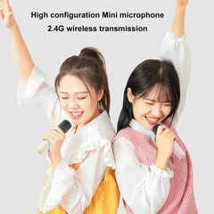 Karaoke Machine Portable 5.3 PA Speaker System with 1-2 Wireless Microphones Home Family Singing Children's Gifts