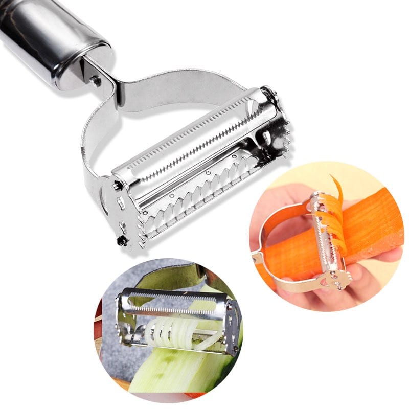 High Quality Stainless Steel Potato Cucumber Carrot Grater Julienne Peeler Vegetables Fruit Peeler Double Planing Grater Tools - Wowza