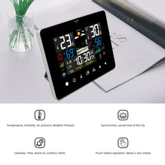 Weather Station Alarm Clock Multifunction Thermometer Hygrometer Touch Screen Wireless Sensor Sunrise Sunset