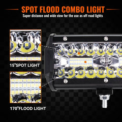 4-7 Inch  Led Light Bars 120W Combo Spot Flood Beam for Work Driving Off road Boat Car Tractor Truck 4x4 SUV ATV 12V 24V