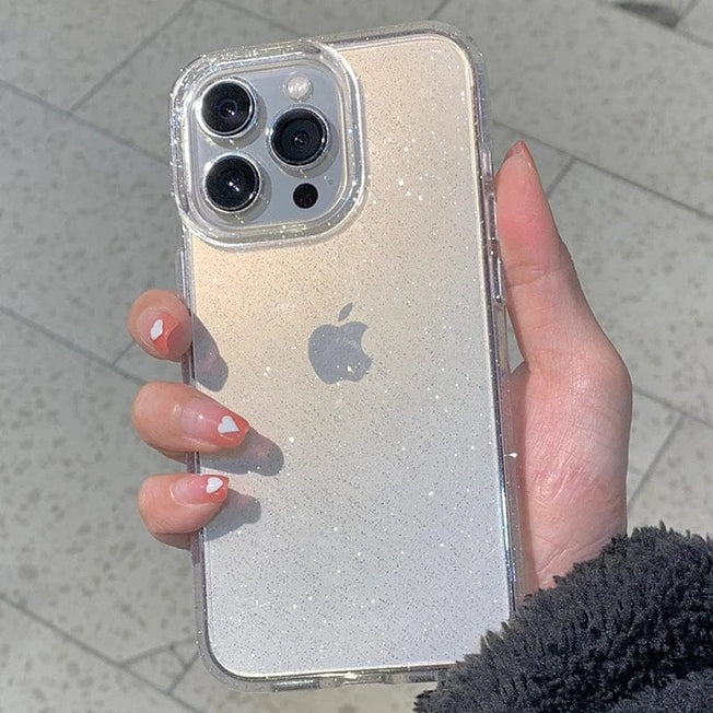 Luxury Clear Glitter Case For iPhone 15 14 13 12 11 Pro Max X XS Max XR 7 8 Plus Soft Transparent Silicone Cover