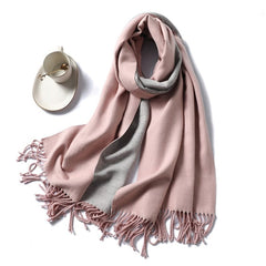 Winter Cashmere Scarf Women Thick Warm Shawls Wraps Lady Solid Scarves Fashion Tassels Pashmina Blanket Quality Foulard 2023 New