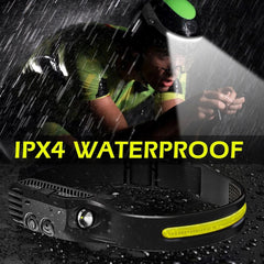 LED Sensor Headlamp USB Rechargeable Led Head Torch Built-in Battery Head Flashlight Outdoor Camping Fishing Headlight