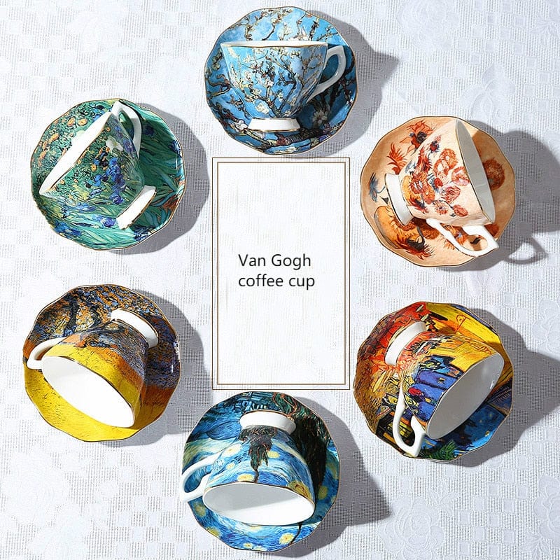 The New Van Gogh Art Painting Coffee Mugs The Starry Night Sunflowers The Sower Irises Saint-Remy Coffee Tea Cups - Wowza