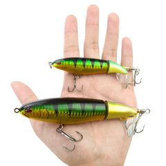 10cm/14cm Topwater Fishing Lure Whopper Popper Artificial Bait Hard Plopper Soft Rotating Tail Fishing Tackle Fishing Bait