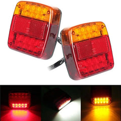 20 LED Taillight 12V Trailer Truck Brake Stop Turn Signal Indicator Light Lamp 107x102x30mm