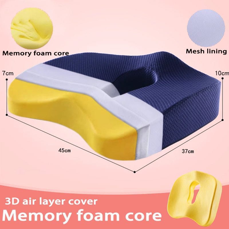 Memory Foam Seat Cushion Orthopedic Pillow Coccyx Office Chair Cushion Support Waist Back Pillow Car Seat Hip Massage Pad Sets