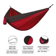 Portable Outdoor Camping Hammock With Nylon Colour Matching Hammock High Strength Parachute Fabric Hanging Bed