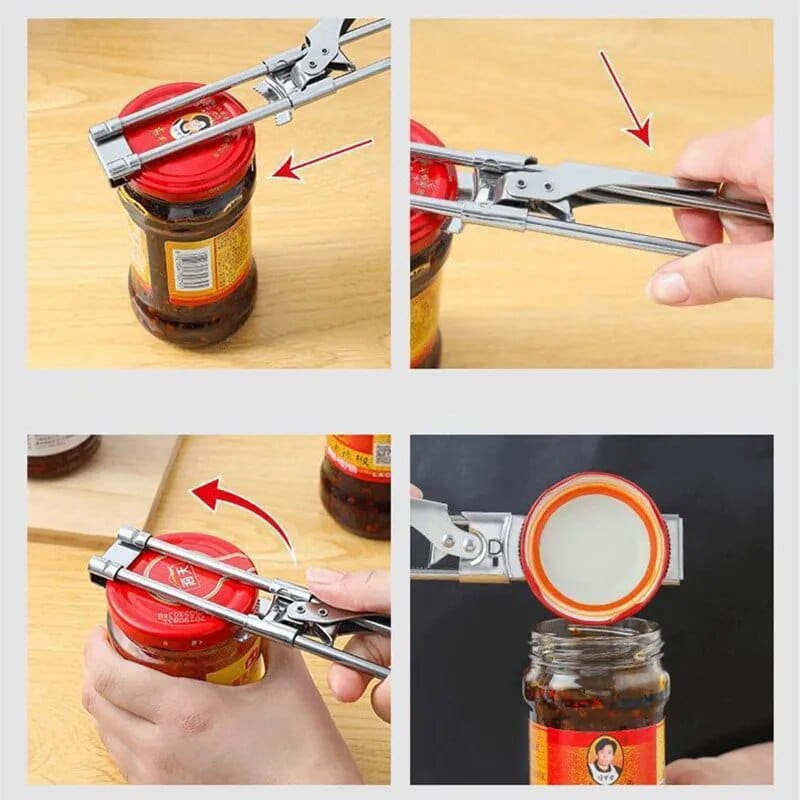 Can Lid Opener Adjustable Multi-Function,Lid,Can,Glass Stainless Steel Lids Off Jar Opener Labor-Saving Screw Can Opener For Kitchen Tools