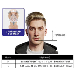 Full Face Mask CPAP Auto BiPAP CPAP Mouth Mask Medical Silicon Full Facial Mask With Headgear for Sleep Apnea Snoring