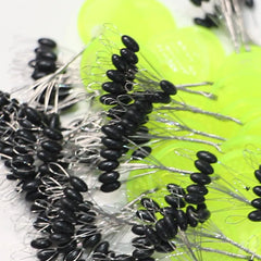 Set Rubber Silicon Space Bean Sea Carp Fly Fishing Black Rubber Oval Stopper Fishing Float Fishing Bobber