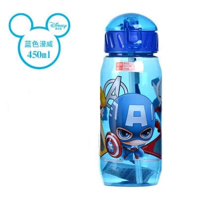 Disney  Mickey Mouse  Cartoon cups With straw kids snow White Captain America Sport Bottles girls Princess Sophia Feeding  cups