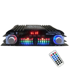 HiFi Sound Amplifier Digital 1600W Peak Power 4 Channel Audio Amplifier Bluetooth Karaoke Player FM Radio Support Remote Control