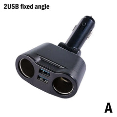 Car Cigarette Lighter 12V-24V Socket Splitter Blue Atmosphere Light PD QC3.0 2 USB Charger C Ports For Mobile Phone DVR Chargers