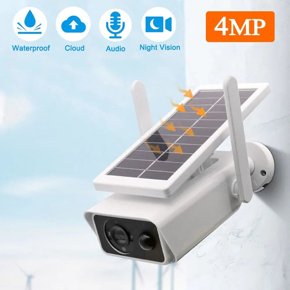 4MP Solar Camera Wifi Outdoor Wireless Powered Full Colour Night Vision Surveillance Security Protection CCTV PIR IP Camera